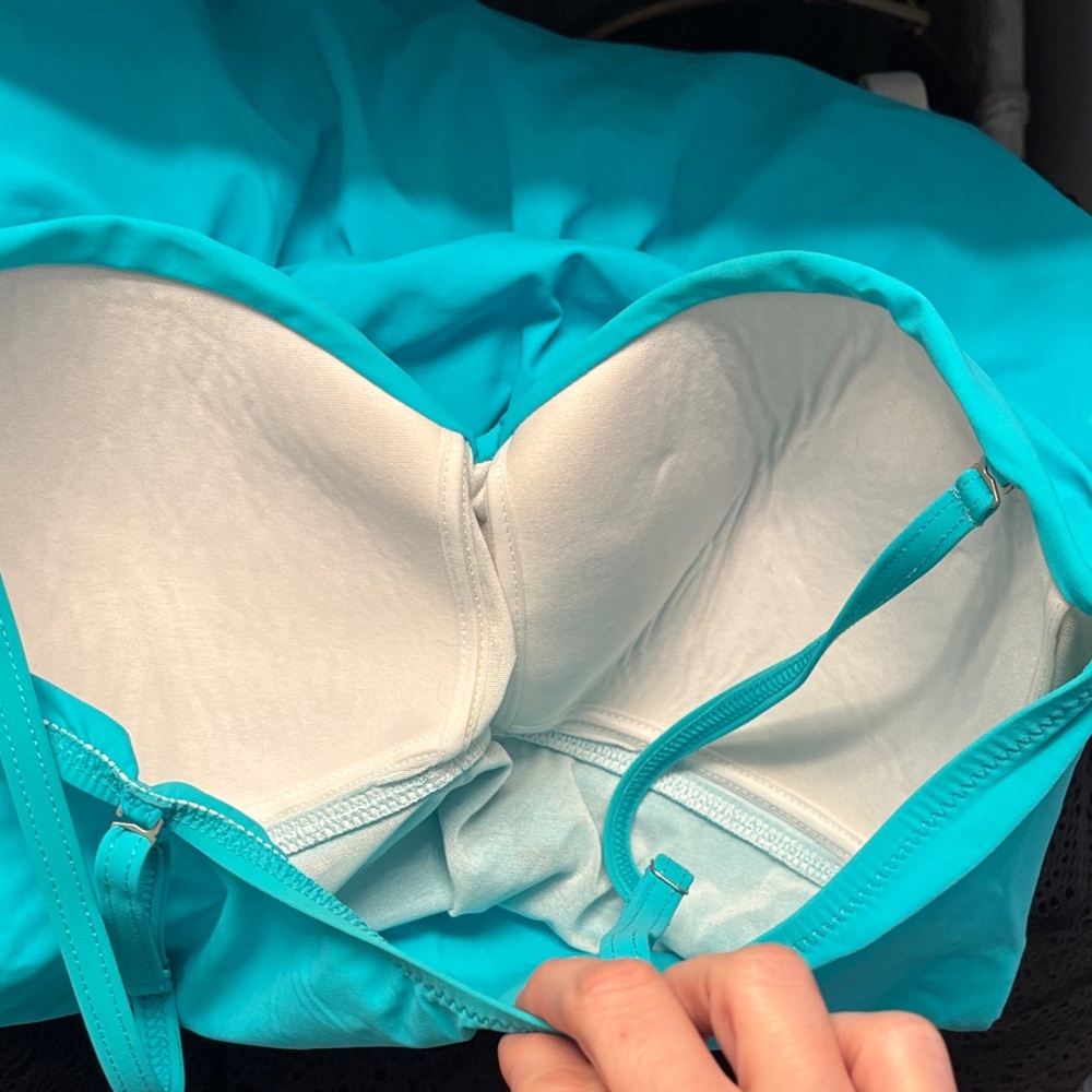 Turquoise Ruched Swimsuit - Picture 5 of 11